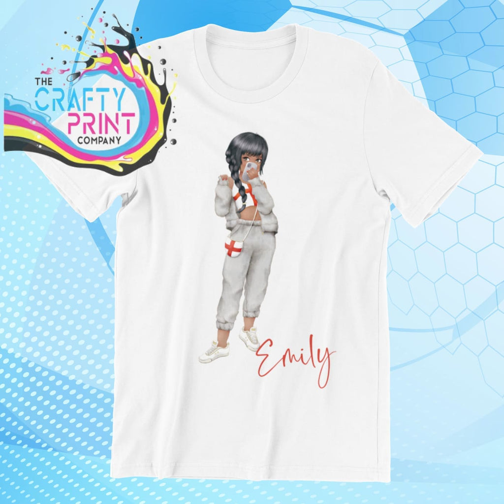 England English Girl Children’s T-shirt - White / Black