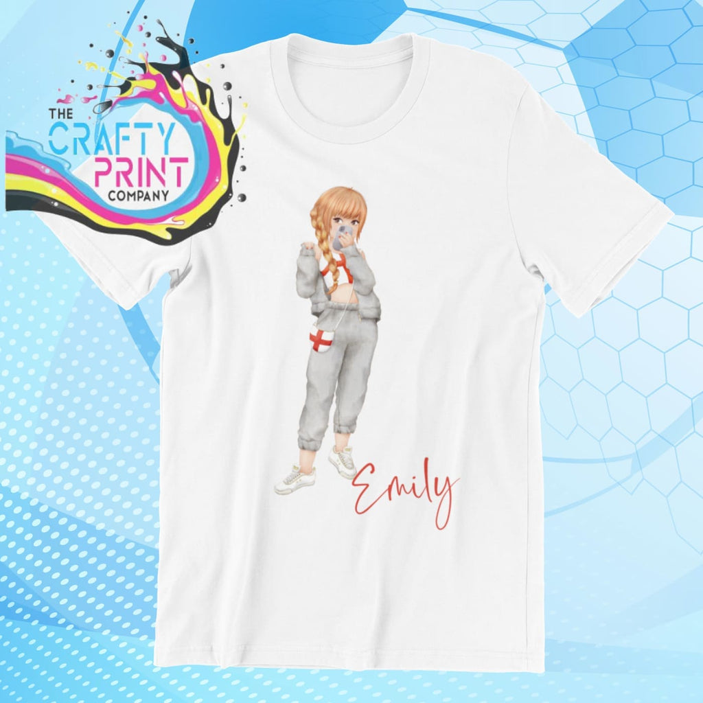 England English Girl Children’s T-shirt - White / Red