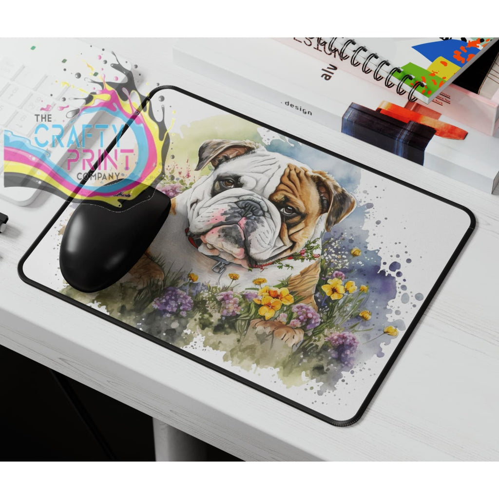 English Bulldog Flowers Mouse Mat