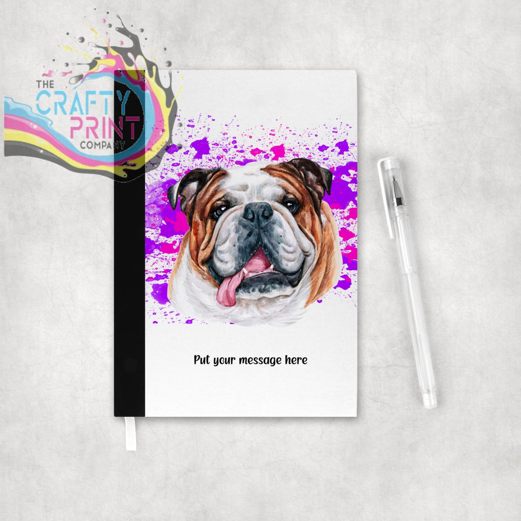 English Bulldog Paint Splatter Personalised Organiser