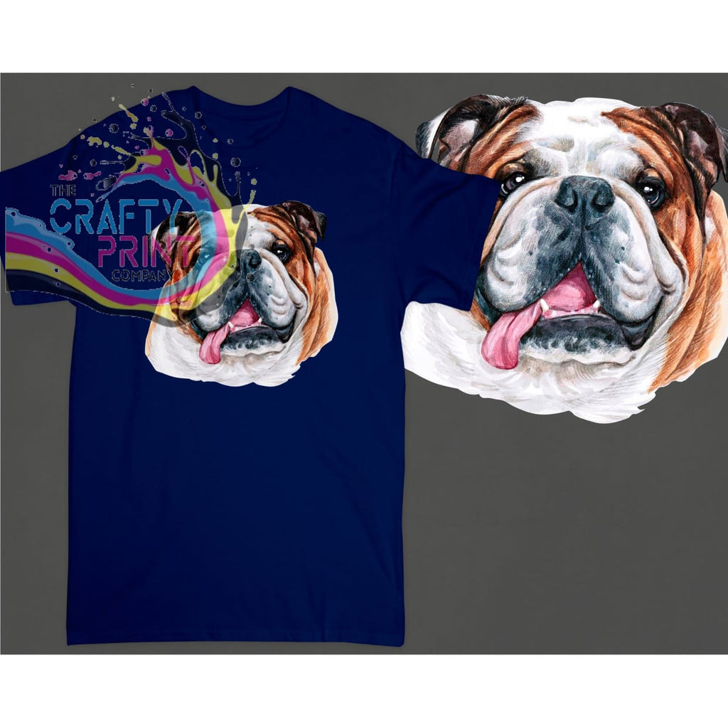 English Bulldog T-shirt - Dark Blue - Shirts & Tops