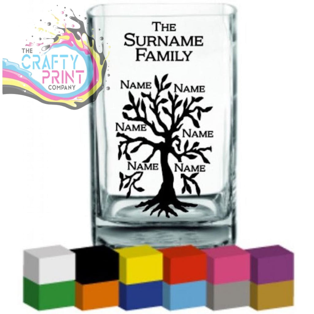 Family Tree Vase Decal Sticker - Decorative Stickers