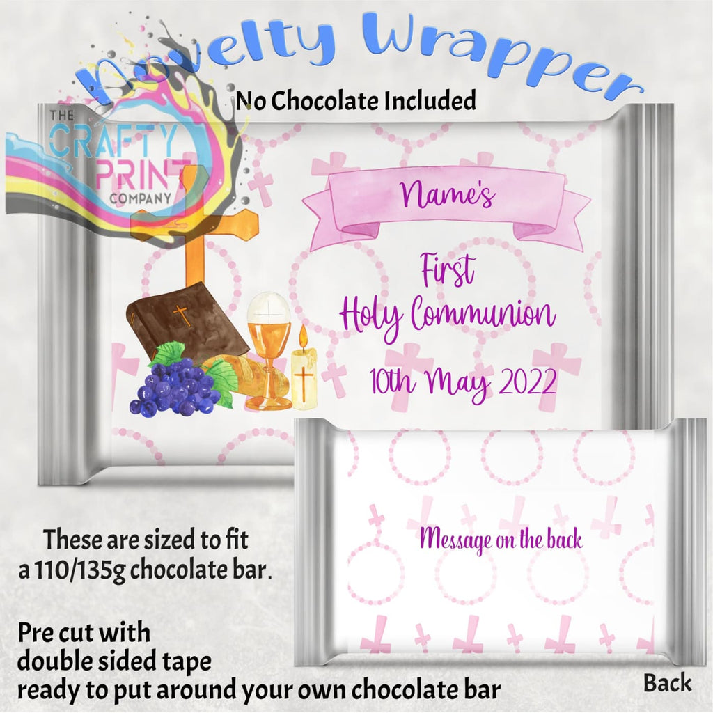 First Holy Communion Personalised Chocolate Bar Wrapper