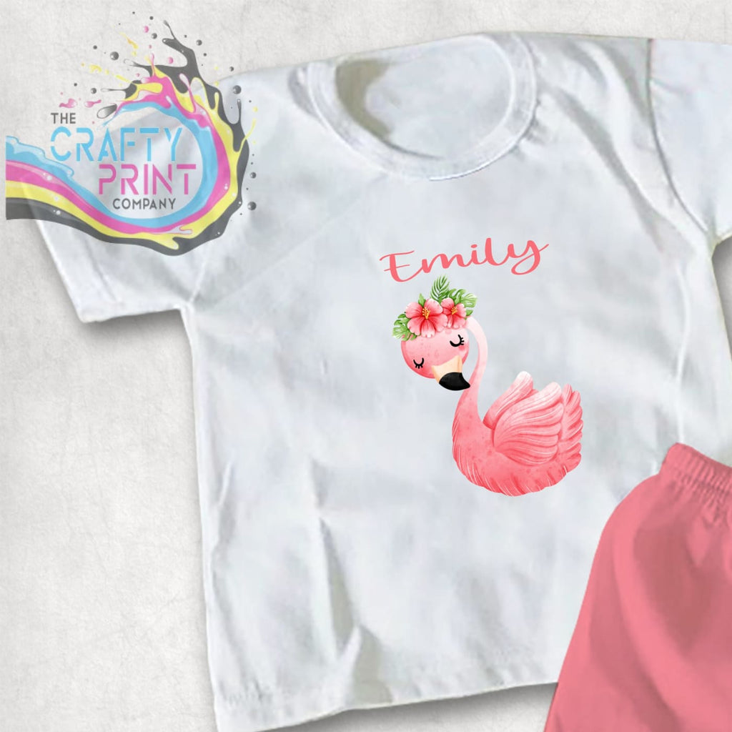 Flamingo Personalised T-shirt - White - Shirts & Tops