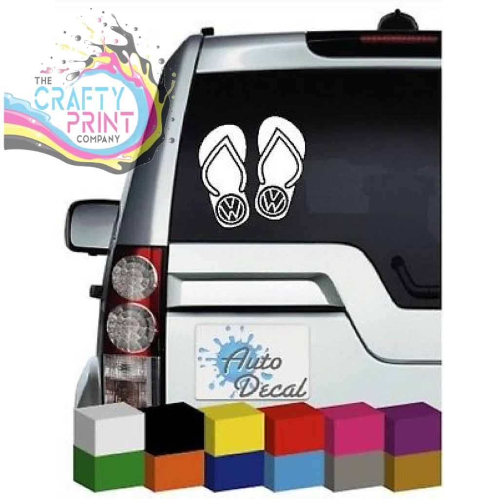 Flip Flop Volkswagen Novelty Car Sticker - Bumper Stickers