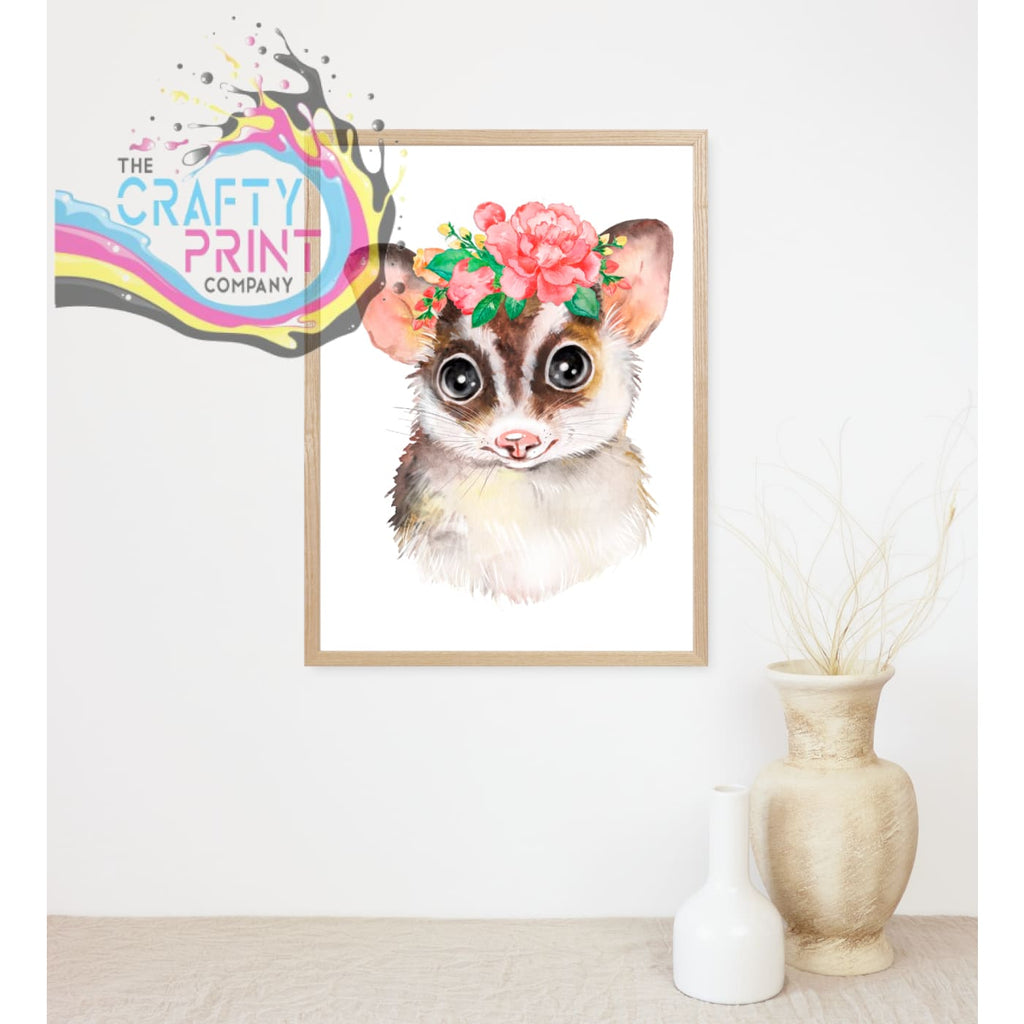 Flying Squirrel Flower Print - Posters Prints & Visual
