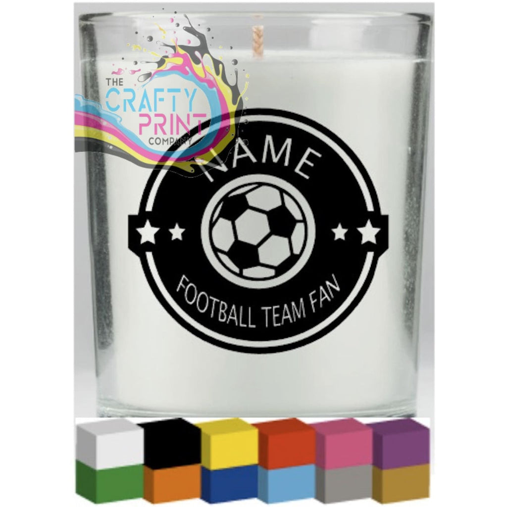 Football Fan Personalised Candle Decal Vinyl Sticker -