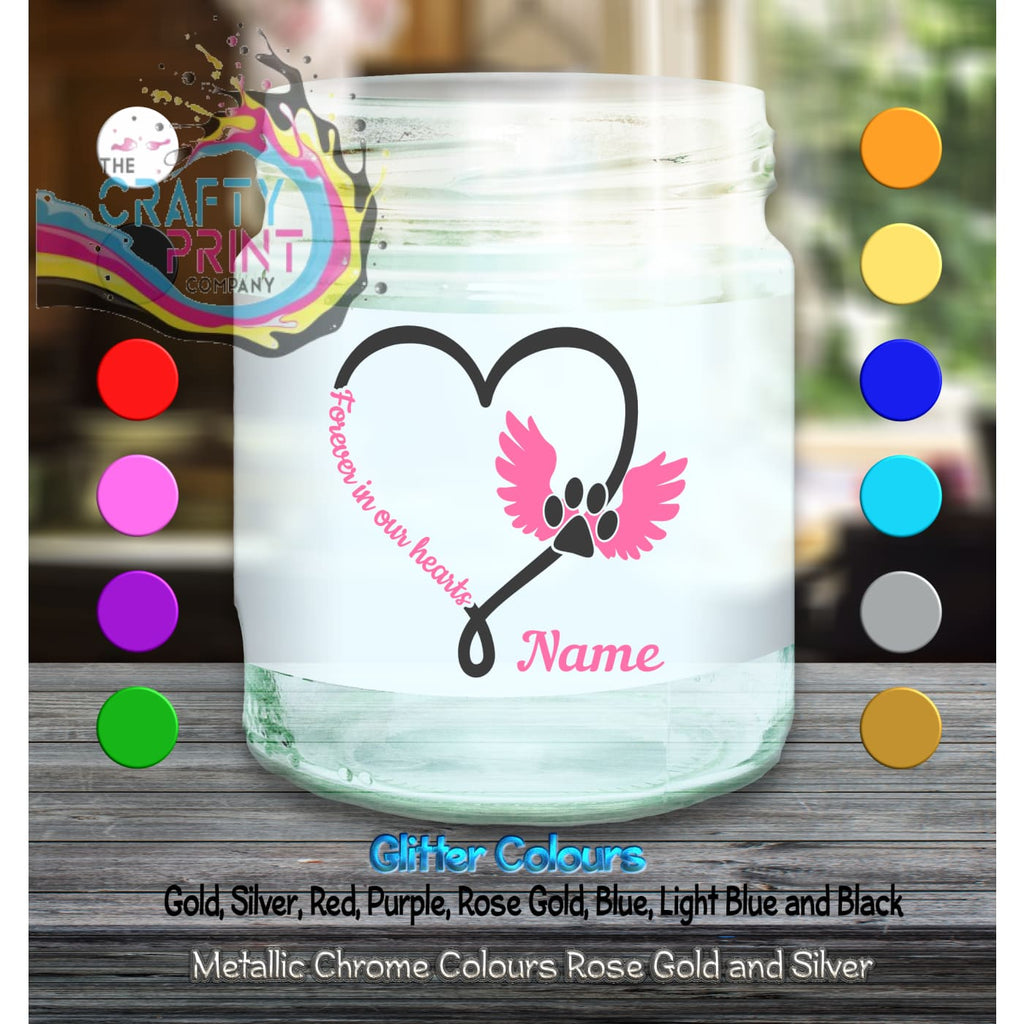 Forever in our Hearts Pet Memorial Candle Decal Vinyl