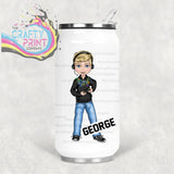 Gamer Boy Black Hoodie Personalised Coke Can Bottle