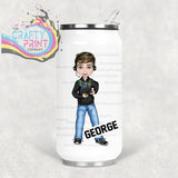 Gamer Boy Black Hoodie Personalised Coke Can Bottle