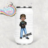 Gamer Boy Black Hoodie Personalised Coke Can Bottle