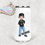 Gamer Boy Black Hoodie Personalised Coke Can Bottle