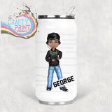 Gamer Boy Black Hoodie Personalised Coke Can Bottle