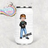 Gamer Boy Black Hoodie Personalised Coke Can Bottle