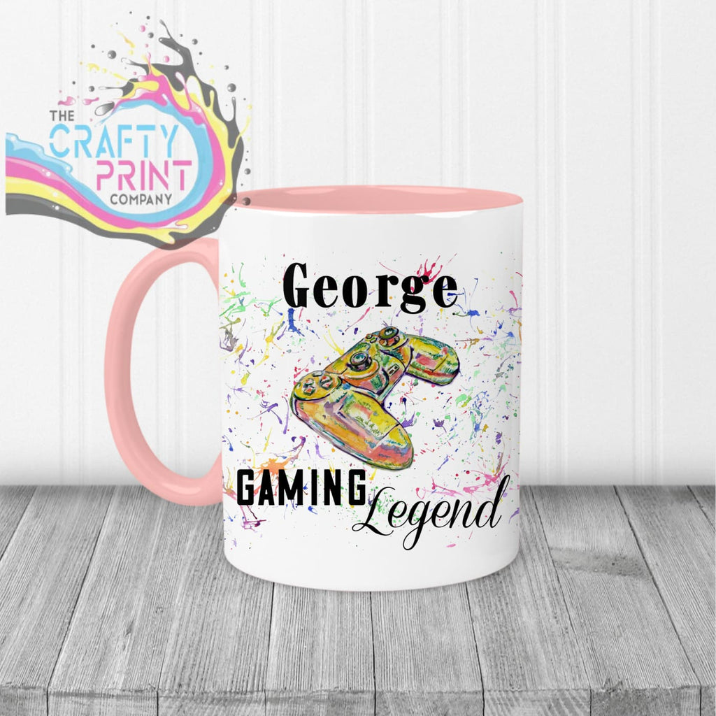 Gaming Legend Playstation Personalised Mug - Pink Handle &