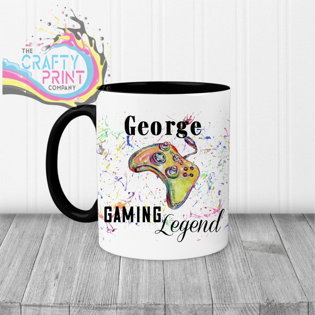 Gaming Legend Xbox Personalised Mug - Black Handle & Inner -