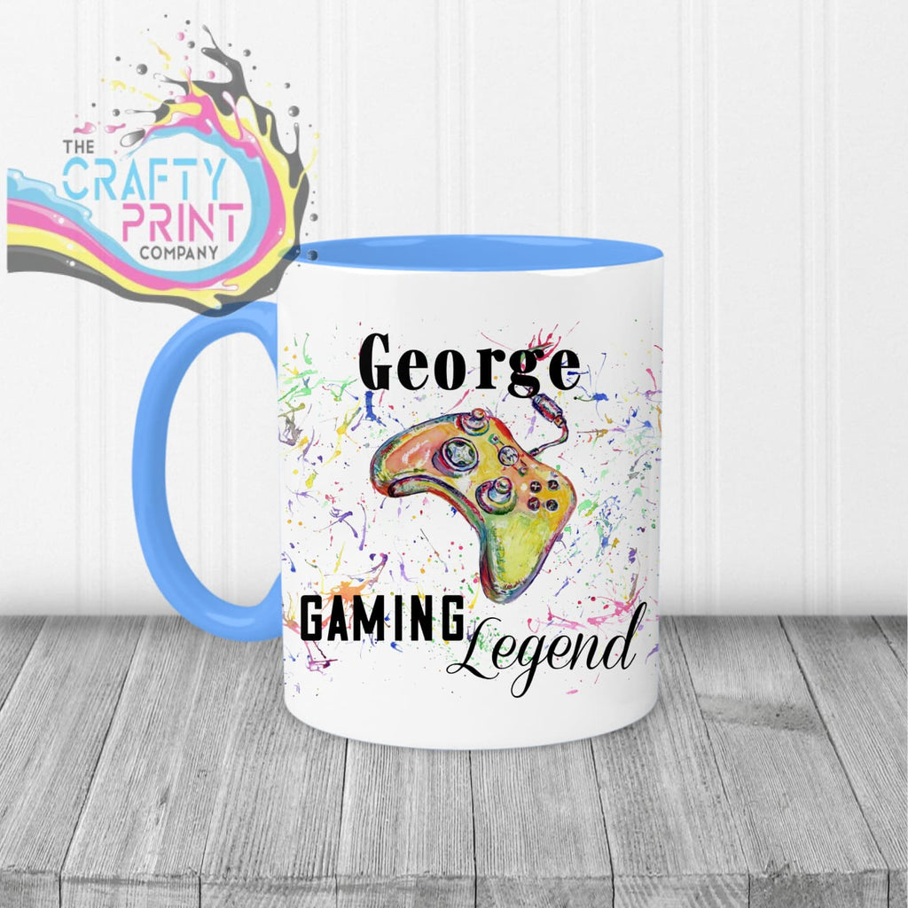 Gaming Legend Xbox Personalised Mug - Blue Handle & Inner -