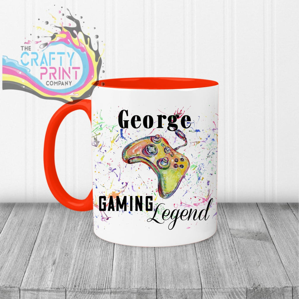 Gaming Legend Xbox Personalised Mug - Red Handle & Inner -