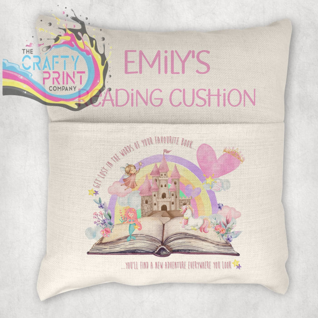 Get Lost in the Words Unicorn Mermaid Pocket Book Cushion