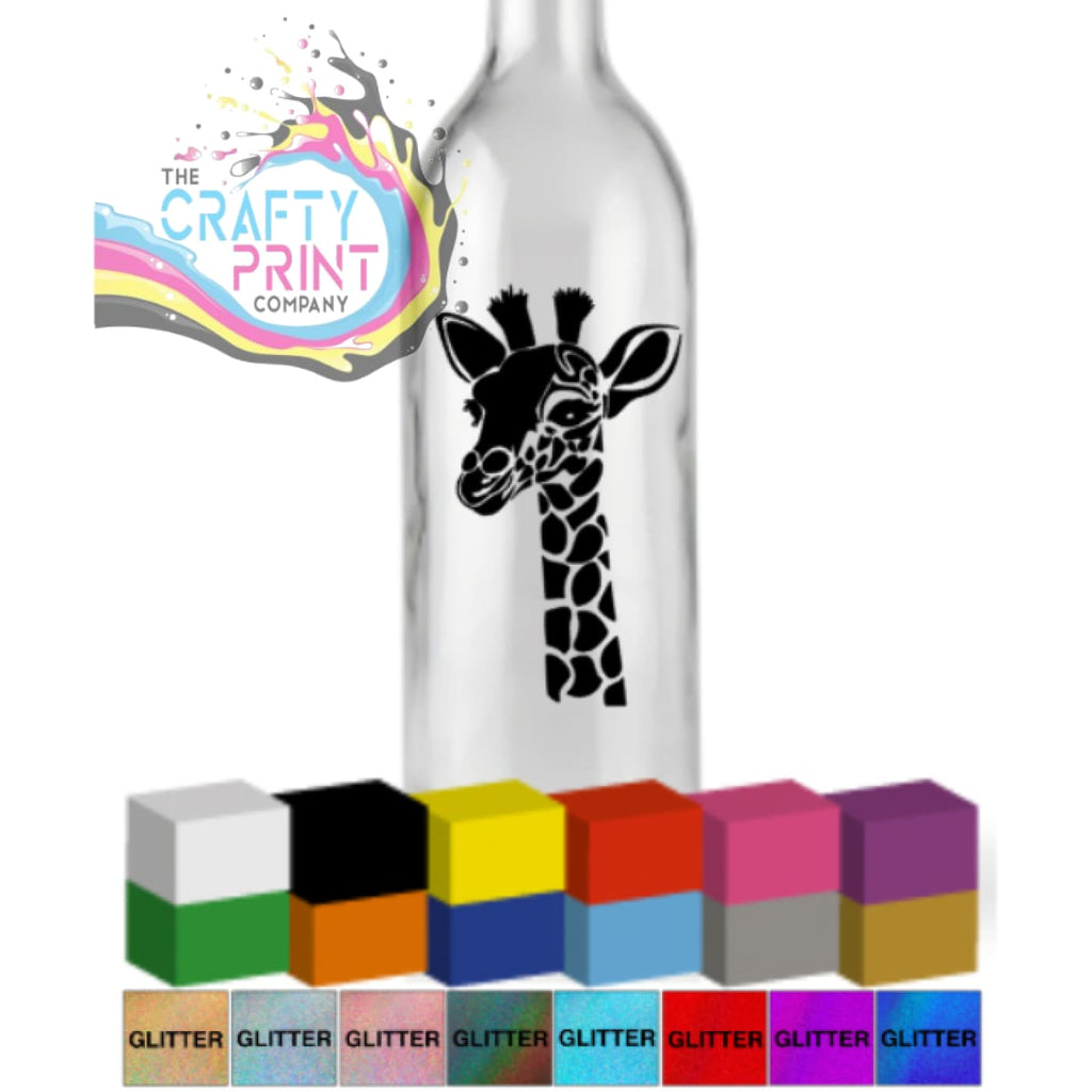 Giraffe Head Bottle Vinyl Decal - Decorative Stickers