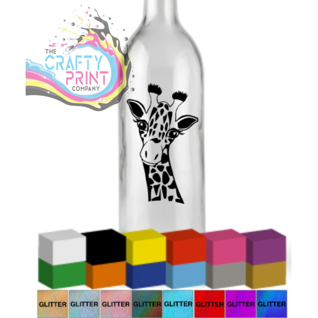 Giraffe Head Cute Bottle Vinyl Decal - Decorative Stickers