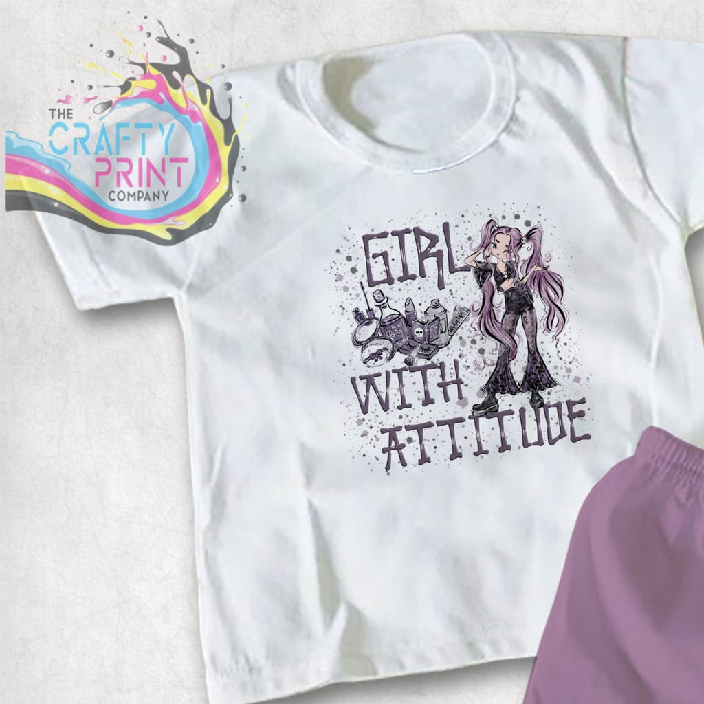 Girl with Attitude Goth Design Children’s T-shirt - Light