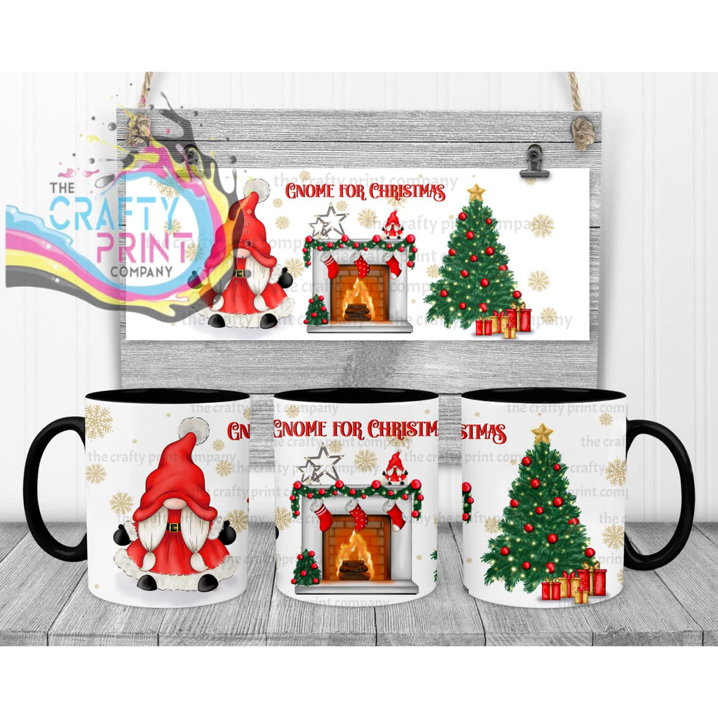 Gnome For Christmas Mug - Black Handle & Inner - Mugs