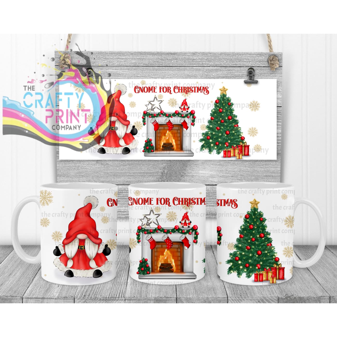 Gnome For Christmas Mug - White Handle & Inner - Mugs