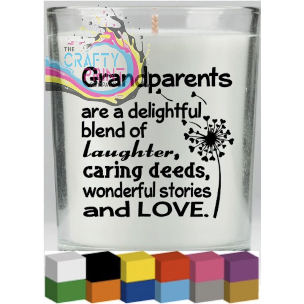 Grandparents Candle Decal Vinyl Sticker - Decorative