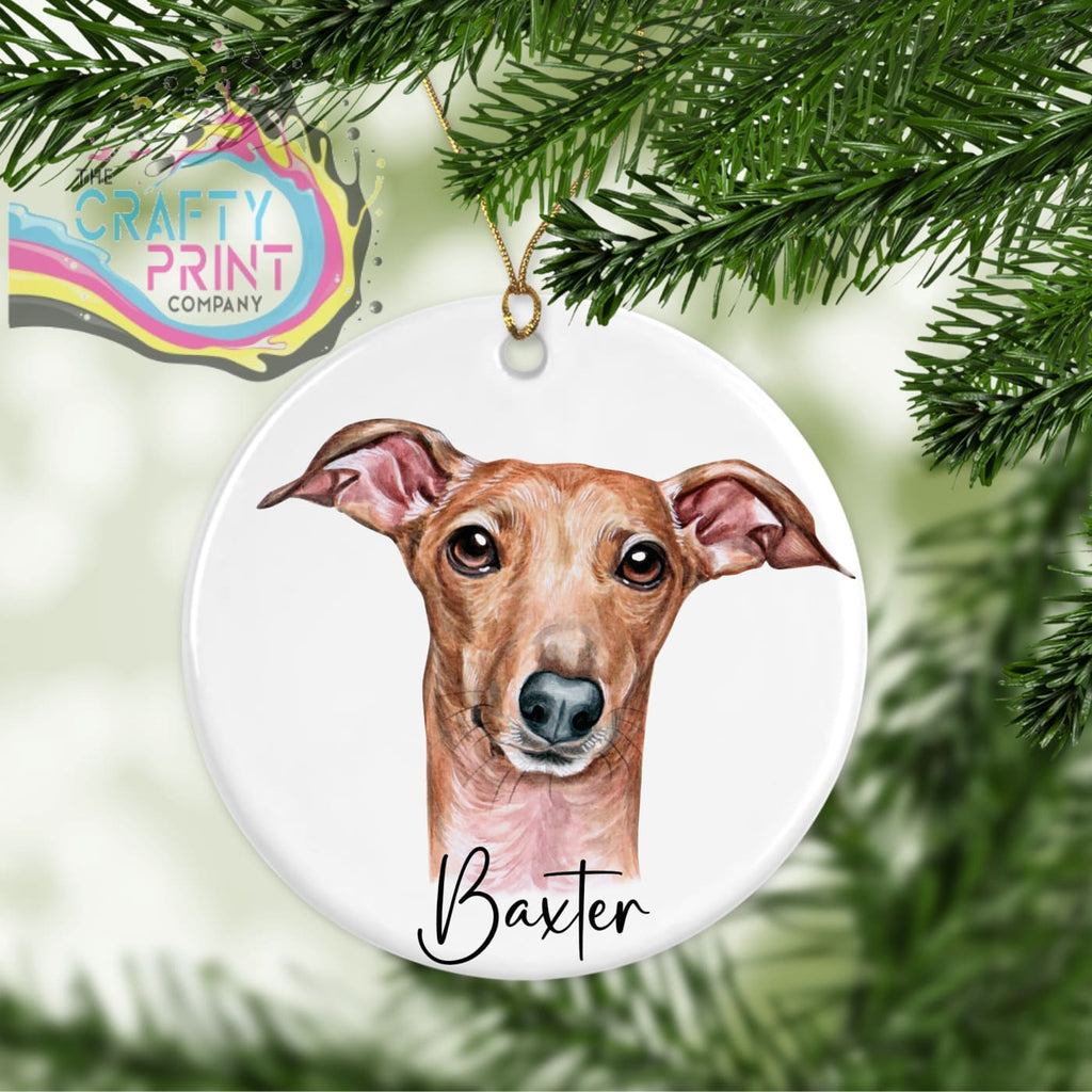 Greyhound Dog Personalised Ceramic Ornament - Holiday