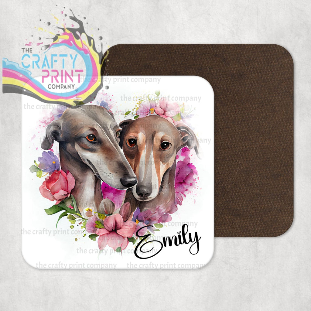 Greyhounds Floral Personalised Coaster - Coasters