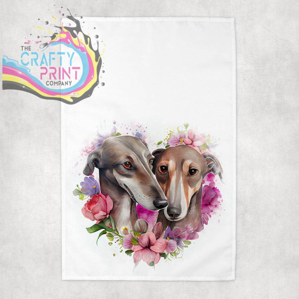 Greyhounds Floral Tea Towel - Kitchen Towels