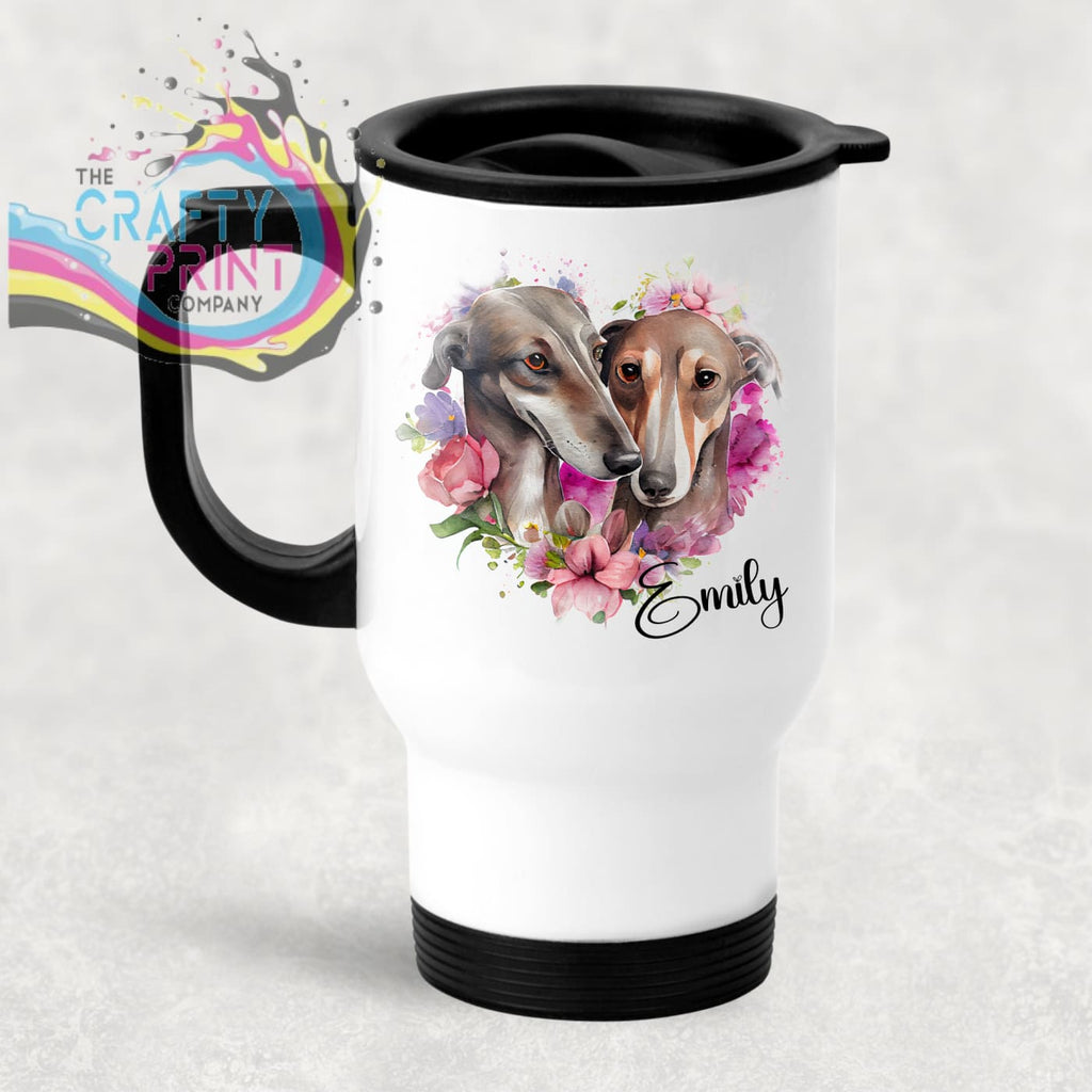Greyhounds Floral Travel Mug - Mugs