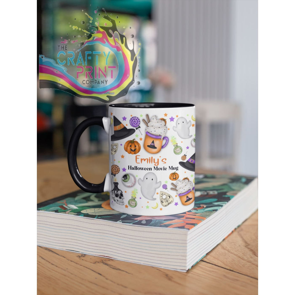 Halloween Movie Personalised Mug - Black Handle & Inner -