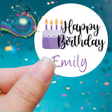 Happy Birthday Cake Design Printed Sticker - X Small 25mm