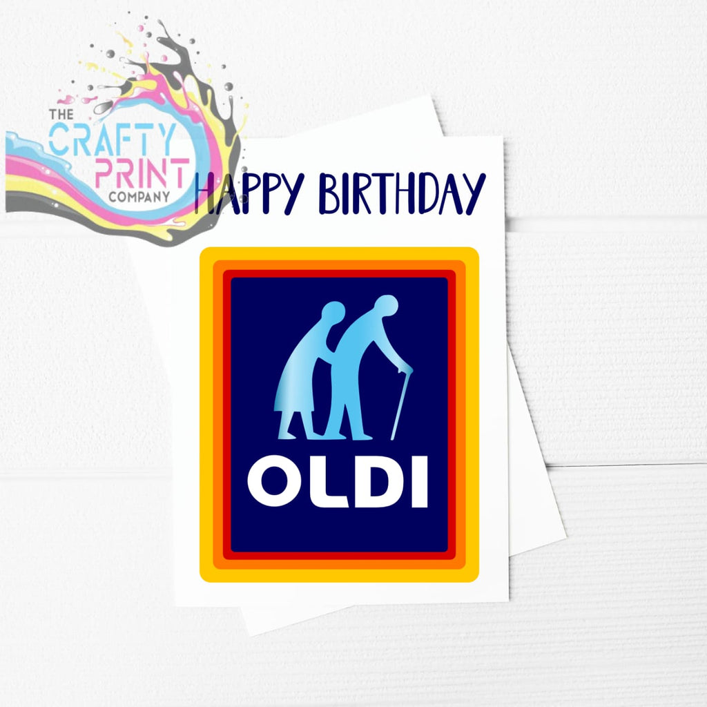 Happy Birthday Oldi A5 Card & Envelope - Greeting Note Cards