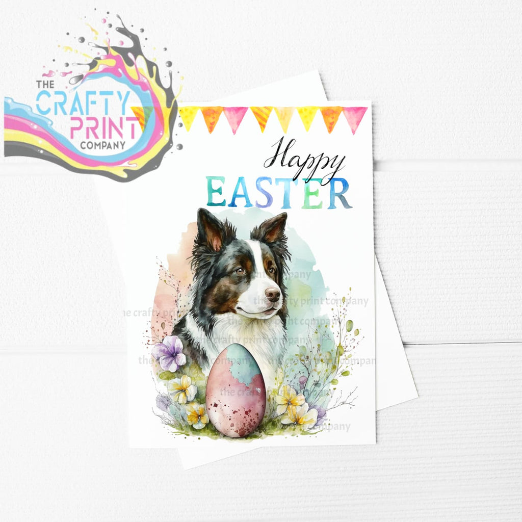 Happy Easter Border Collie A5 Card - Greeting & Note Cards