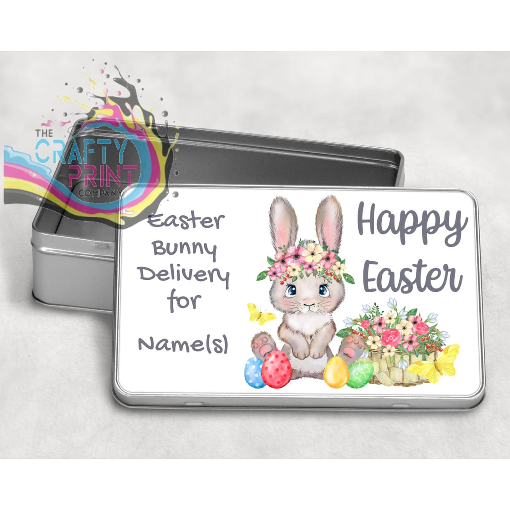 Happy Easter Bunny Delivery for Personalised Metal Tin -