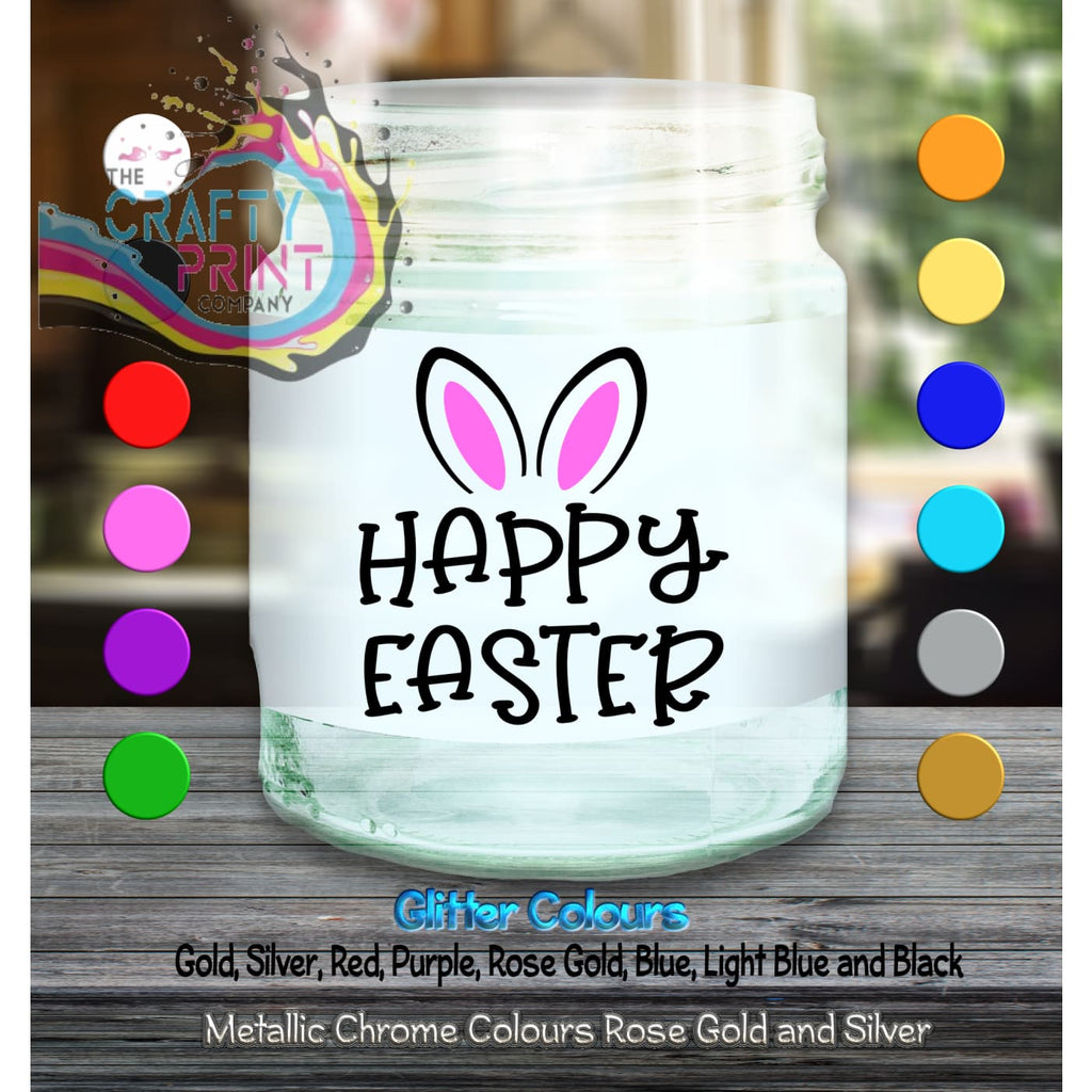 Happy Easter Bunny Ears Candle Decal Vinyl Sticker