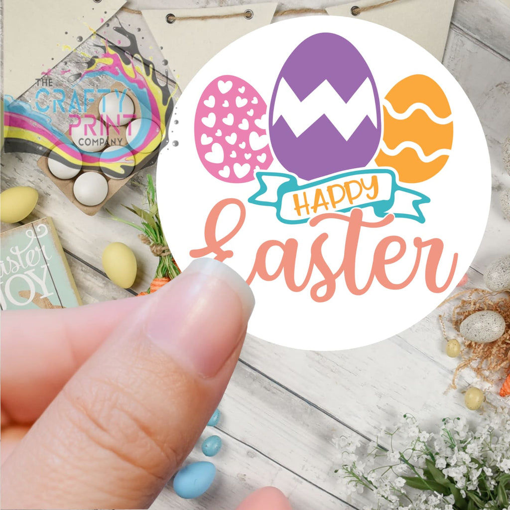 Happy Easter Eggs Printed Sticker - Decorative Stickers