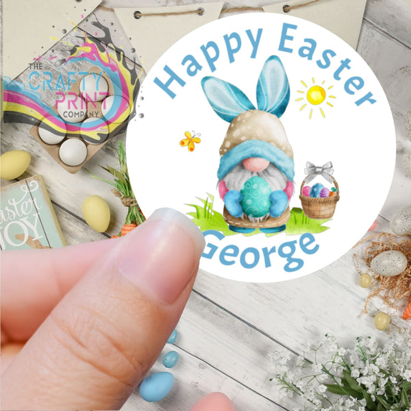 Happy Easter Personalised Gonk Printed Sticker - X Small