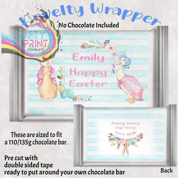 Happy Easter Peter Rabbit Personalised Chocolate Bar Wrapper