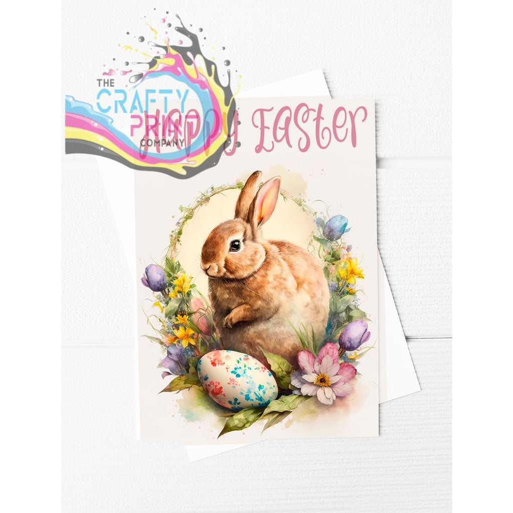Happy Easter Rabbit Egg Frame A5 Card - Greeting & Note