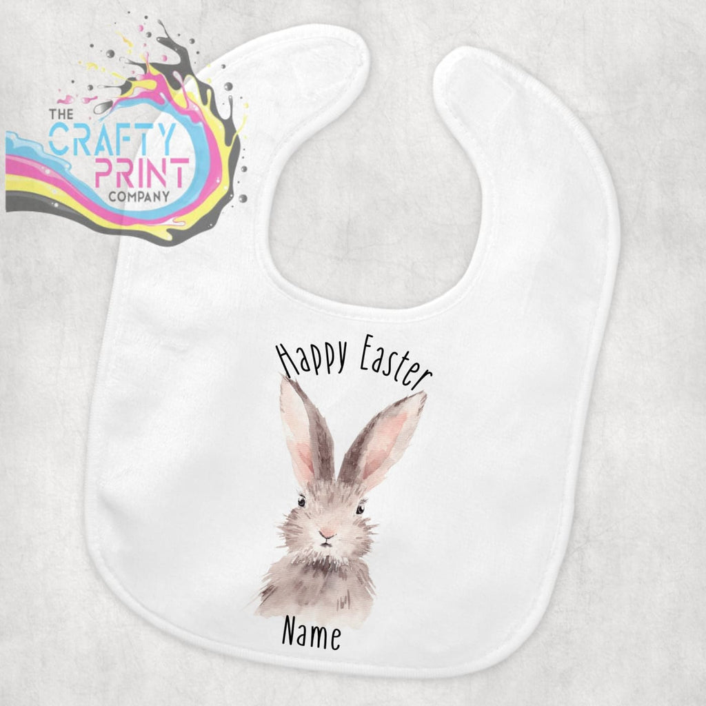 Happy Easter Rabbit Personalised Baby Bib - Boy - & Toddler
