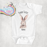Happy Easter Rabbit Personalised Bodysuit - Boy - Baby