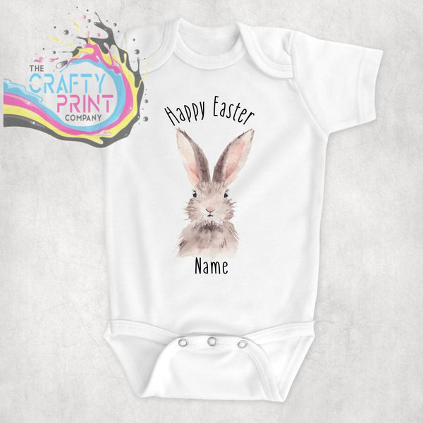 Happy Easter Rabbit Personalised Bodysuit - Boy - Baby