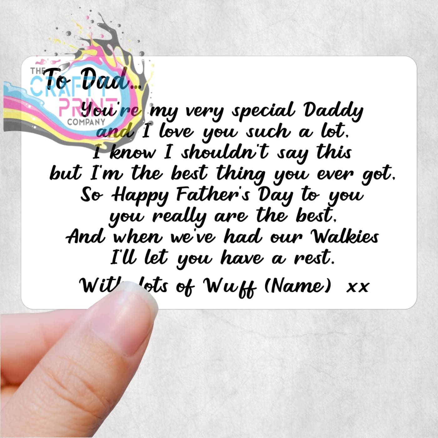 Happy Father’s Day From the Dog Personalised Card