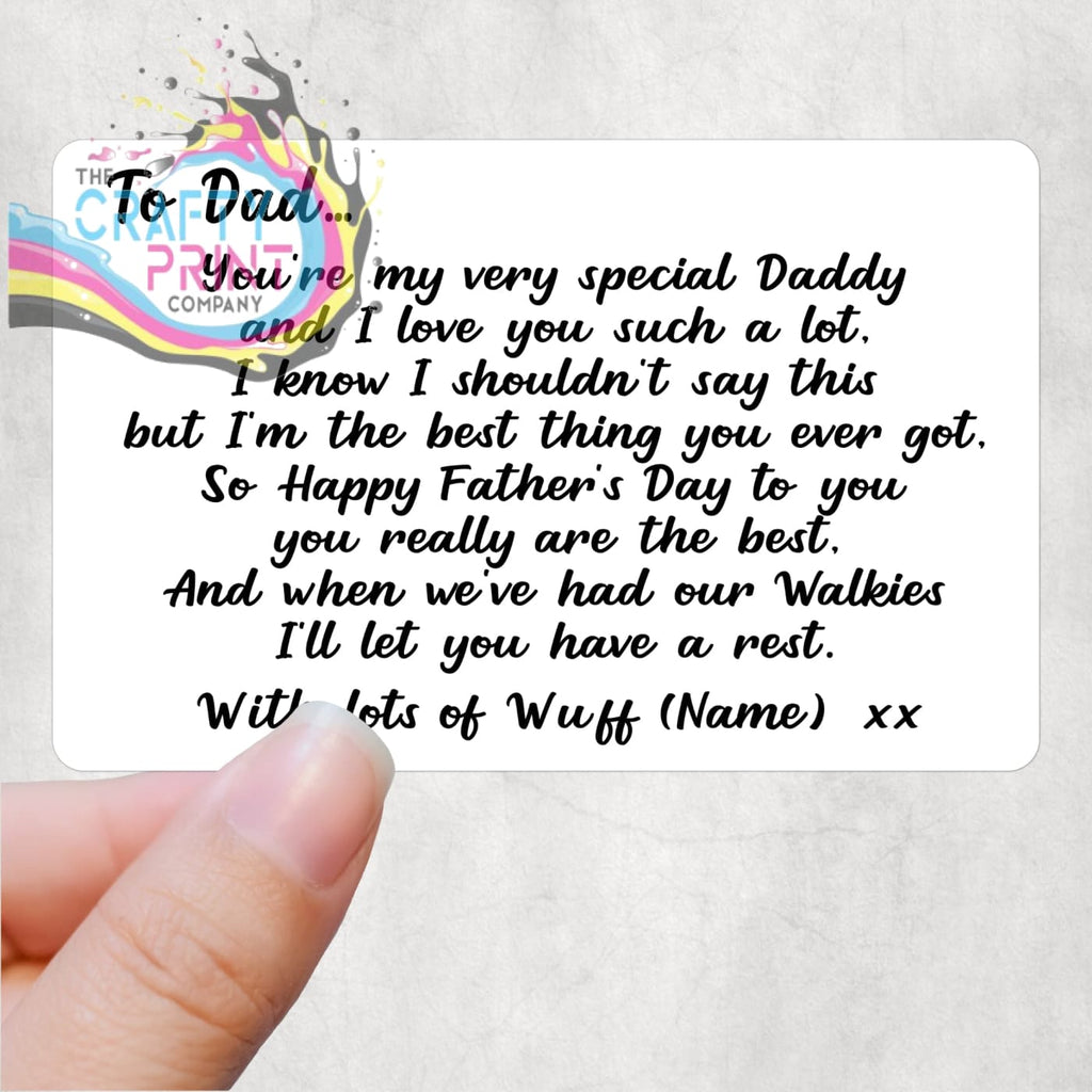 Happy Father’s Day From the Dog Personalised Card for Wallet