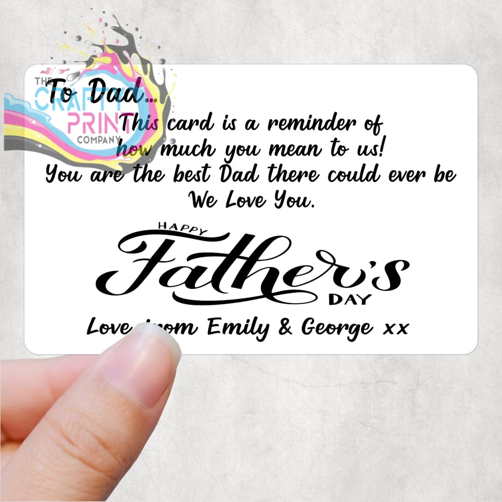 Happy Father’s Day Personalised Card for Wallet - Plastic -