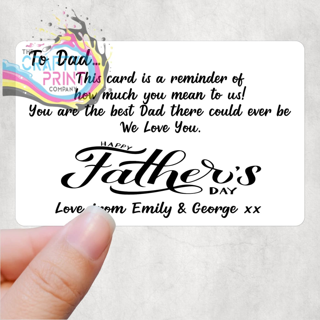 Happy Father’s Day Personalised Card for Wallet - Plastic